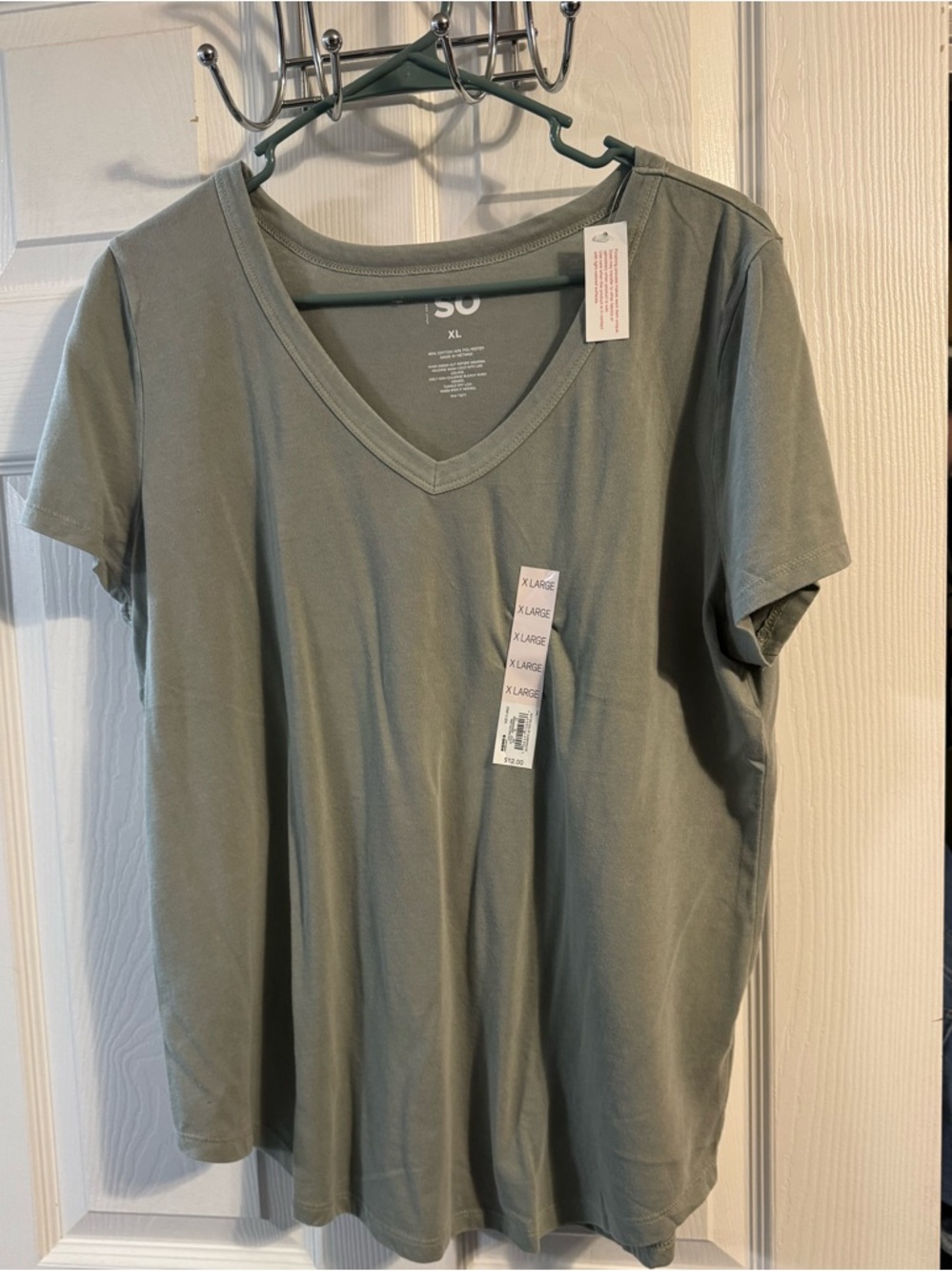 V-Neck Short Sleeve Tee in Sage Green